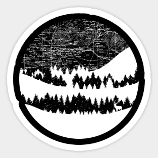 Map Silhouette Circle Sticker